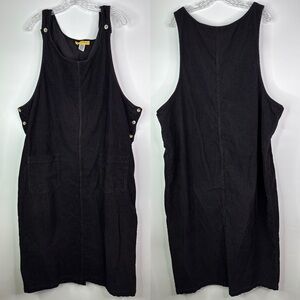Vintage C.S.T Sport Black Corduroy Overall Maxi Dress Size 24W
